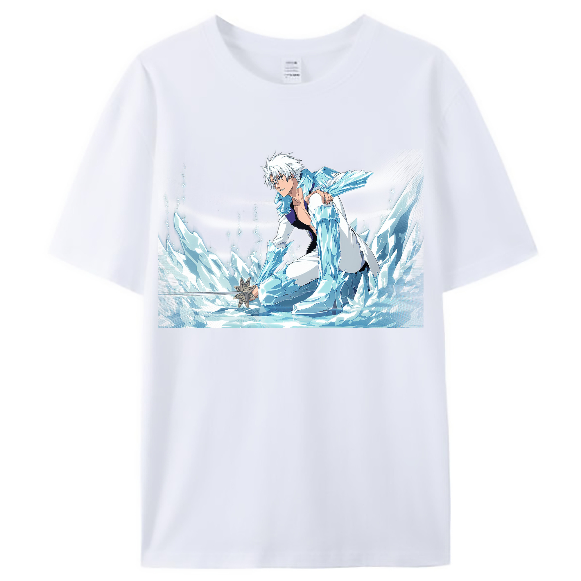 （画像用） ブリーチ 日番谷冬獅郎（ひつがや とうしろう） BLEACH Hitsugaya Toushirou レディースカジュアルプリントTシャツ（綿100％）