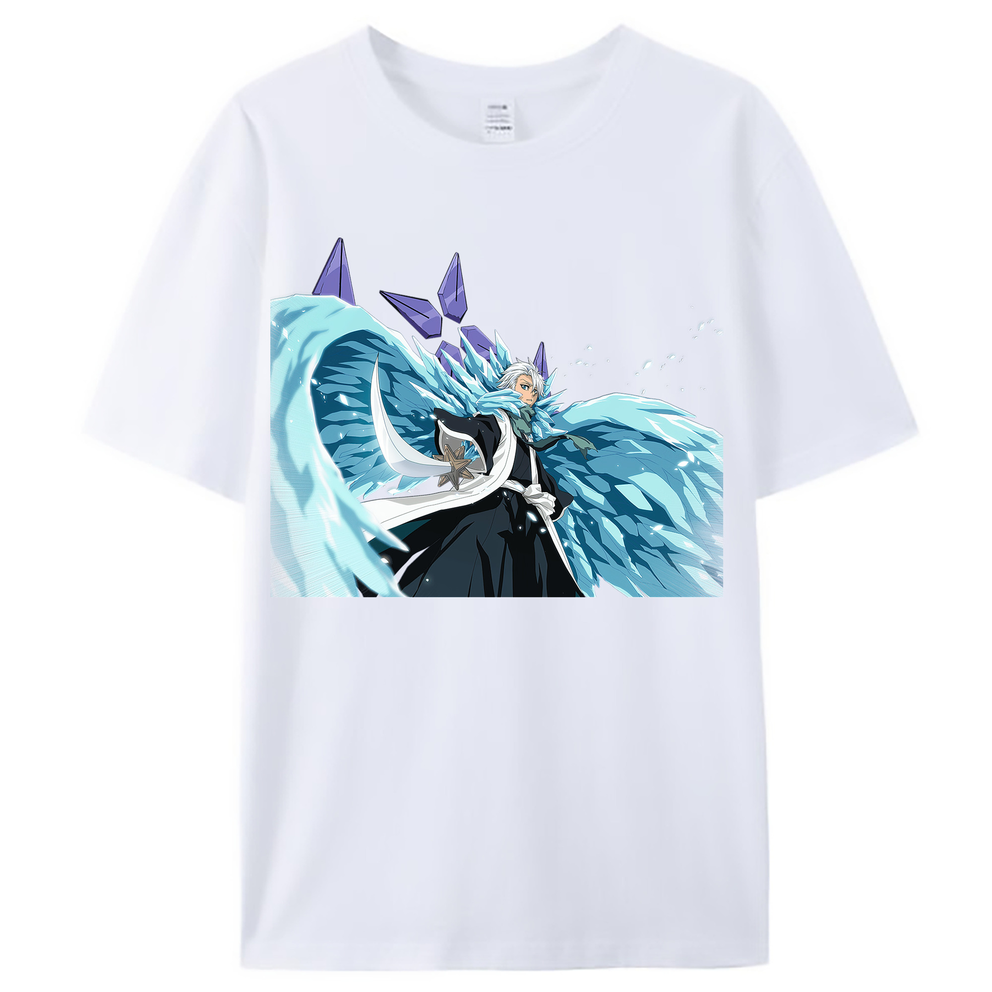 （画像用） ブリーチ 日番谷冬獅郎（ひつがや とうしろう） BLEACH Hitsugaya Toushirou レディースカジュアルプリントTシャツ（綿100％）