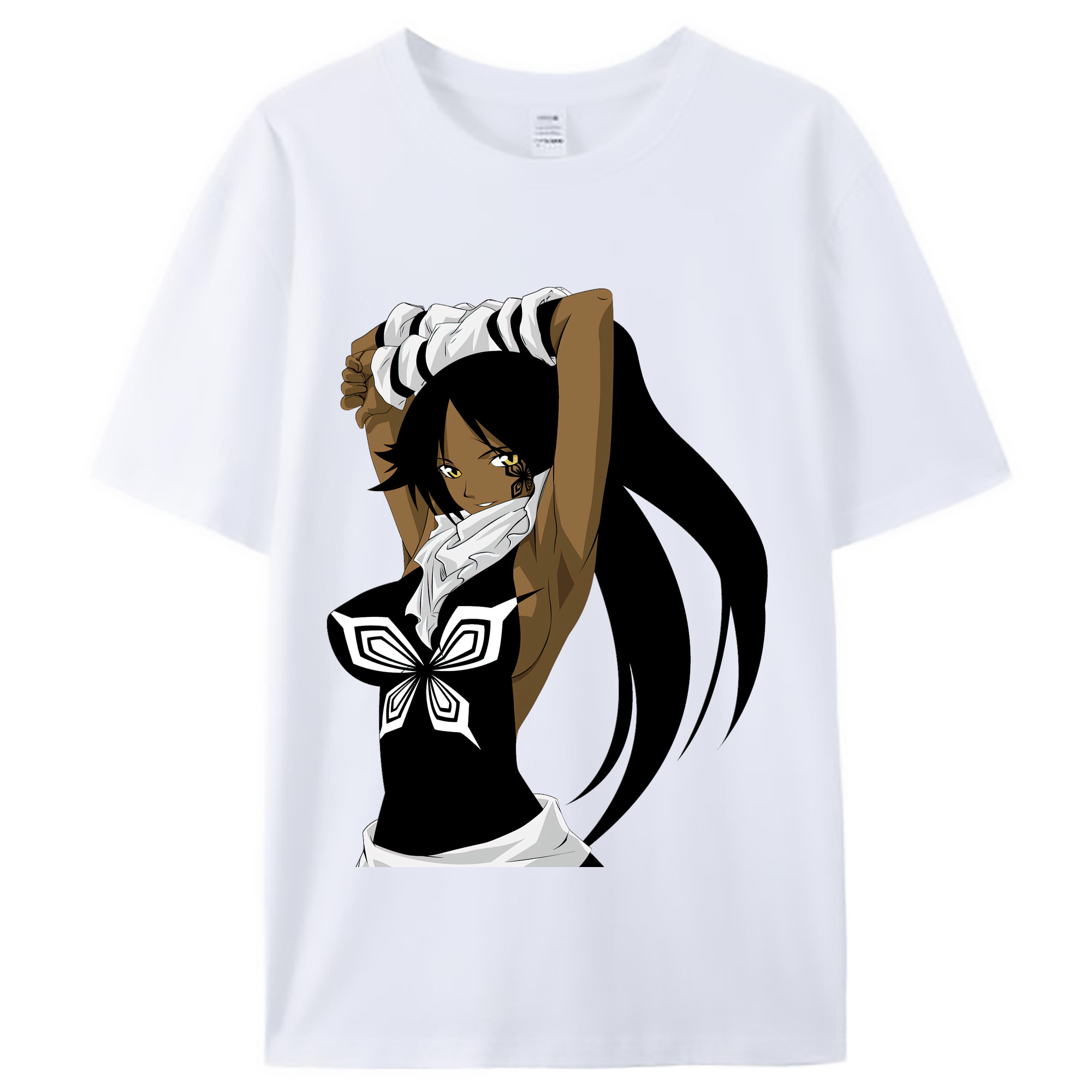 （画像用） ブリーチ 四楓院 夜一（しほういん よるいち） BLEACH Shihouin Yoruichi レディースカジュアルプリントTシャツ（綿100％）