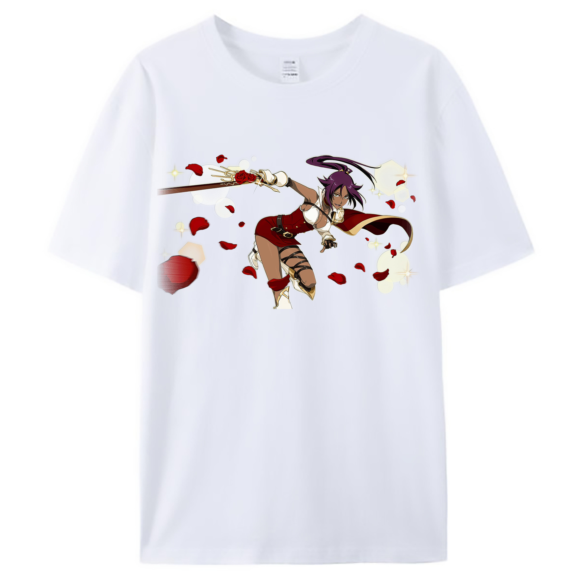 （画像用） ブリーチ 四楓院 夜一（しほういん よるいち） BLEACH Shihouin Yoruichi レディースカジュアルプリントTシャツ（綿100％）