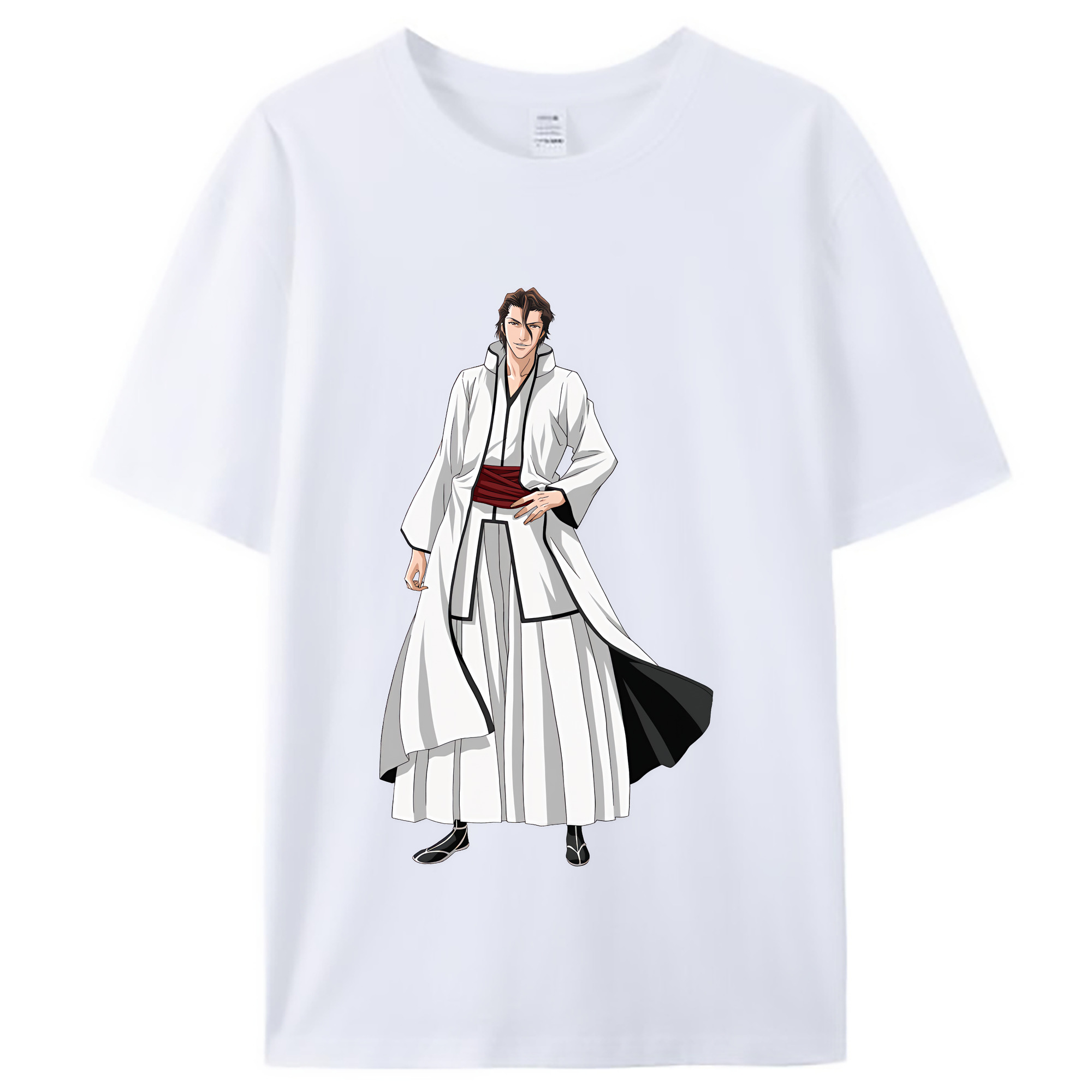 （画像用） ブリーチ 藍染 惣右介（あいぜん そうすけ） BLEACH Aizen Sousuke レディースカジュアルプリントTシャツ（綿100％）