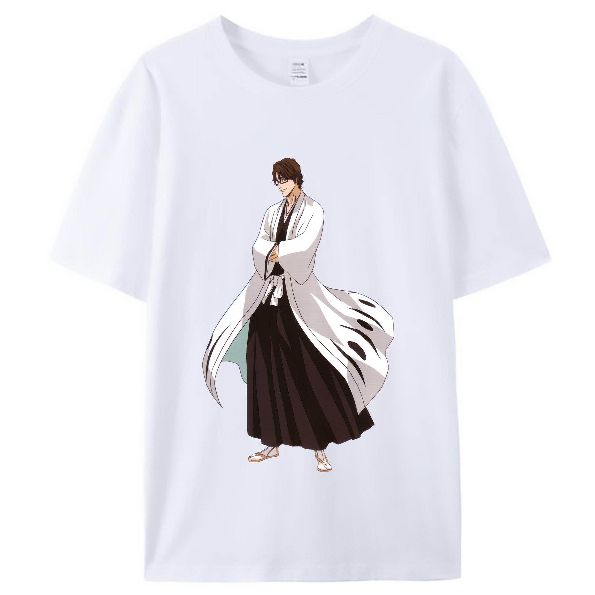 （画像用） ブリーチ 藍染 惣右介（あいぜん そうすけ） BLEACH Aizen Sousuke レディースカジュアルプリントTシャツ（綿100％）