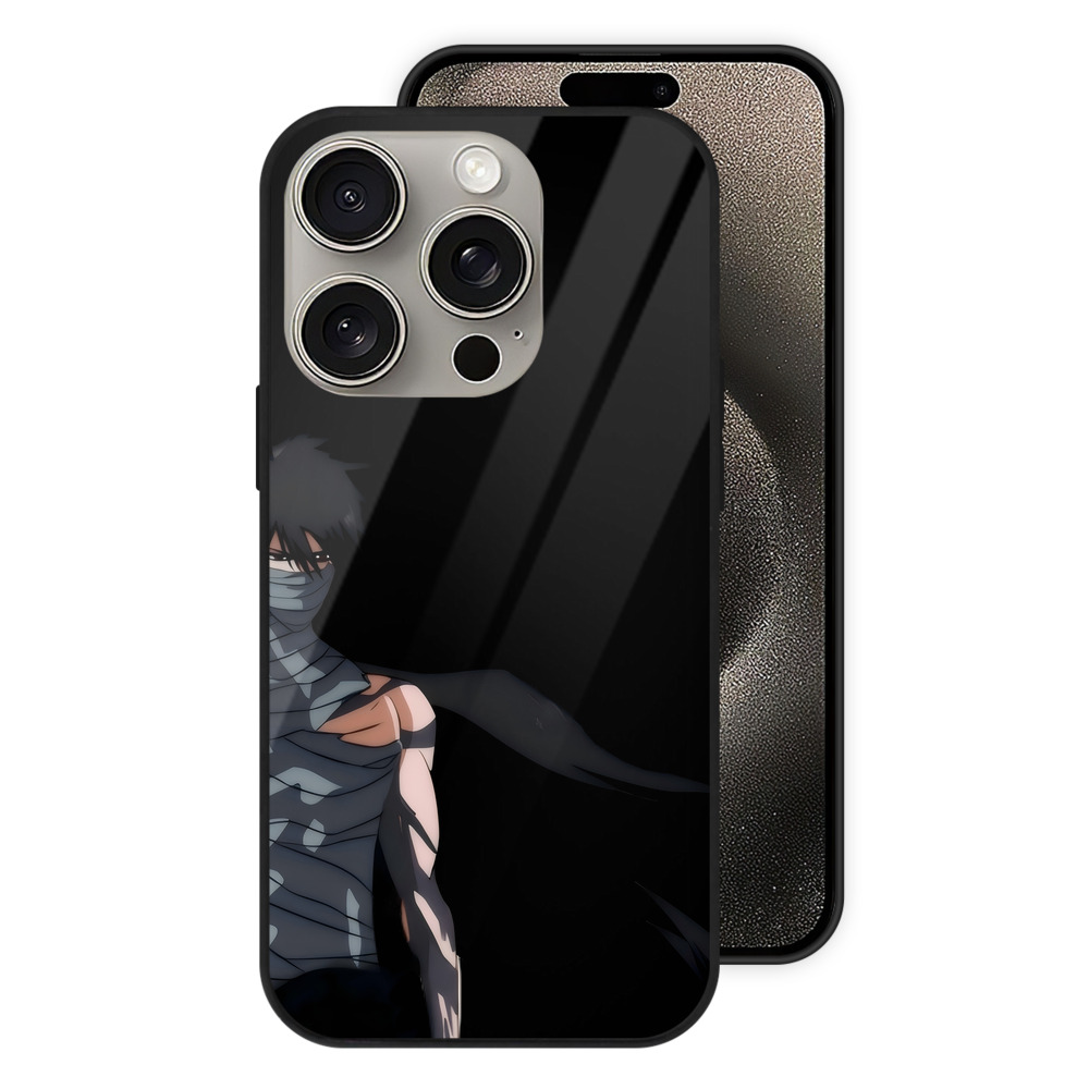（画像用） ブリーチ 黒崎一護（くろさき いちご）BLEACH Kurosaki Ichigo 【iPhone15Pro対応】スマホケース 耐衝撃＆黄変防止 背面ガラス