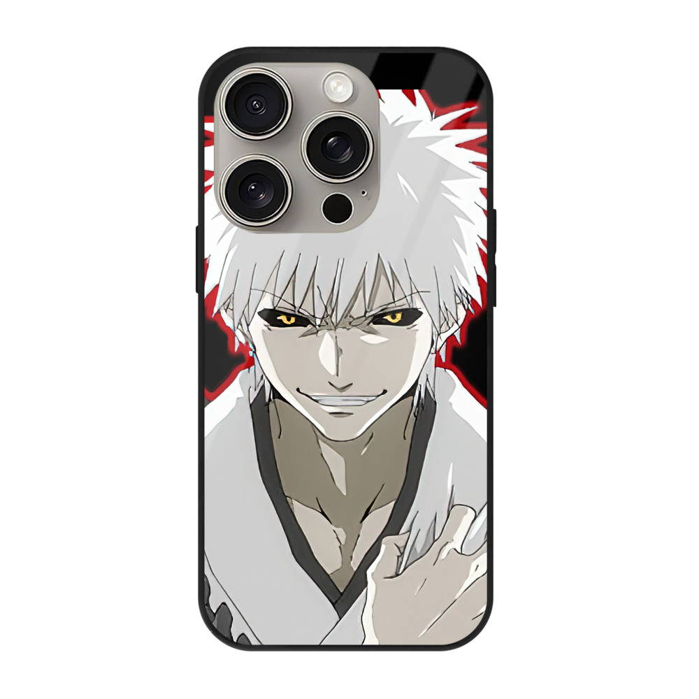 （画像用） ブリーチ 黒崎一護（くろさき いちご）BLEACH Kurosaki Ichigo 【iPhone15Pro対応】スマホケース 耐衝撃＆黄変防止 背面ガラス