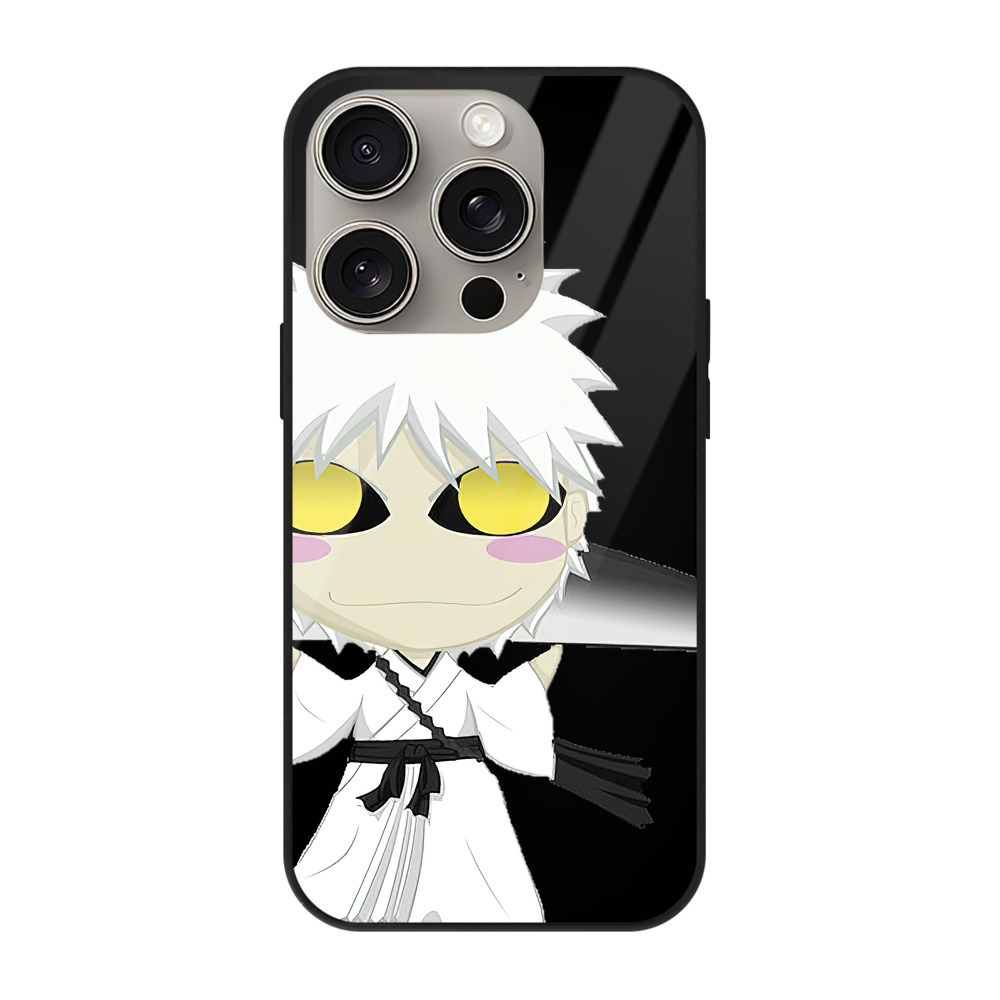 ブリーチ 黒崎一護（くろさき いちご）BLEACH Kurosaki Ichigo 【iPhone15Pro対応】スマホケース 耐衝撃＆黄変防止 背面ガラス