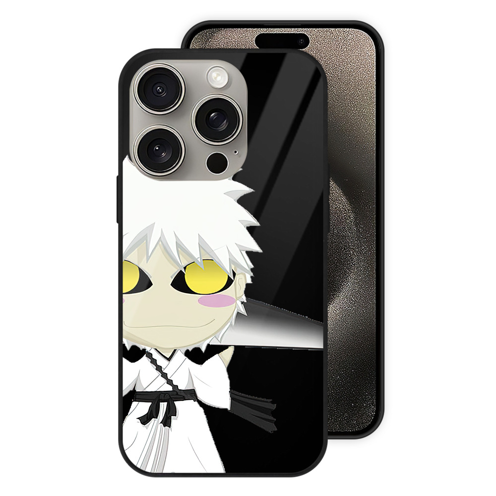 ブリーチ 黒崎一護（くろさき いちご）BLEACH Kurosaki Ichigo 【iPhone15Pro対応】スマホケース 耐衝撃＆黄変防止 背面ガラス