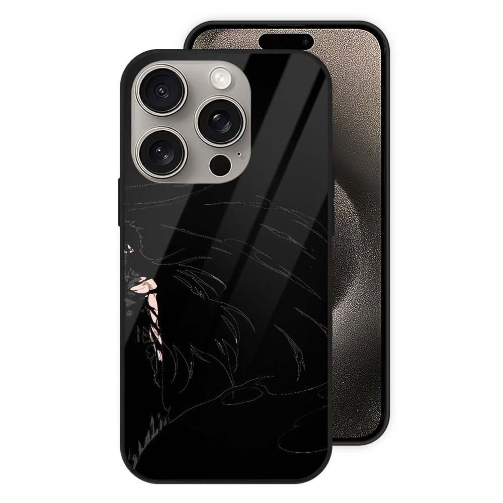 ブリーチ 黒崎一護（くろさき いちご）BLEACH Kurosaki Ichigo 【iPhone15Pro対応】スマホケース 耐衝撃＆黄変防止 背面ガラス