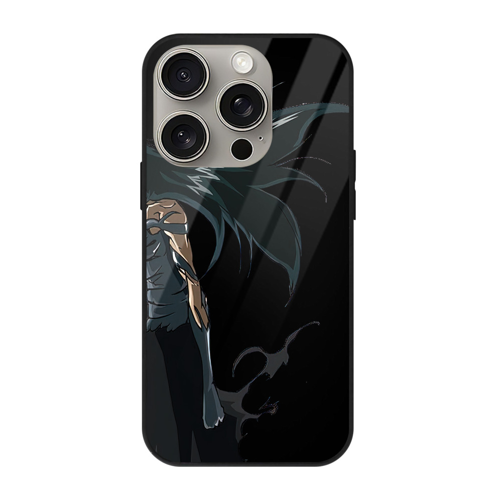 ブリーチ 黒崎一護（くろさき いちご）BLEACH Kurosaki Ichigo 【iPhone15Pro対応】スマホケース 耐衝撃＆黄変防止 背面ガラス