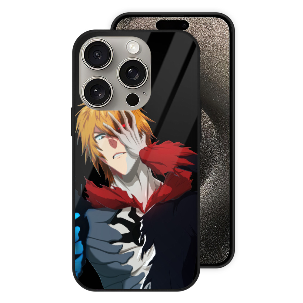 （画像用） ブリーチ 黒崎一護（くろさき いちご）BLEACH Kurosaki Ichigo 【iPhone15Pro対応】スマホケース 耐衝撃＆黄変防止 背面ガラス