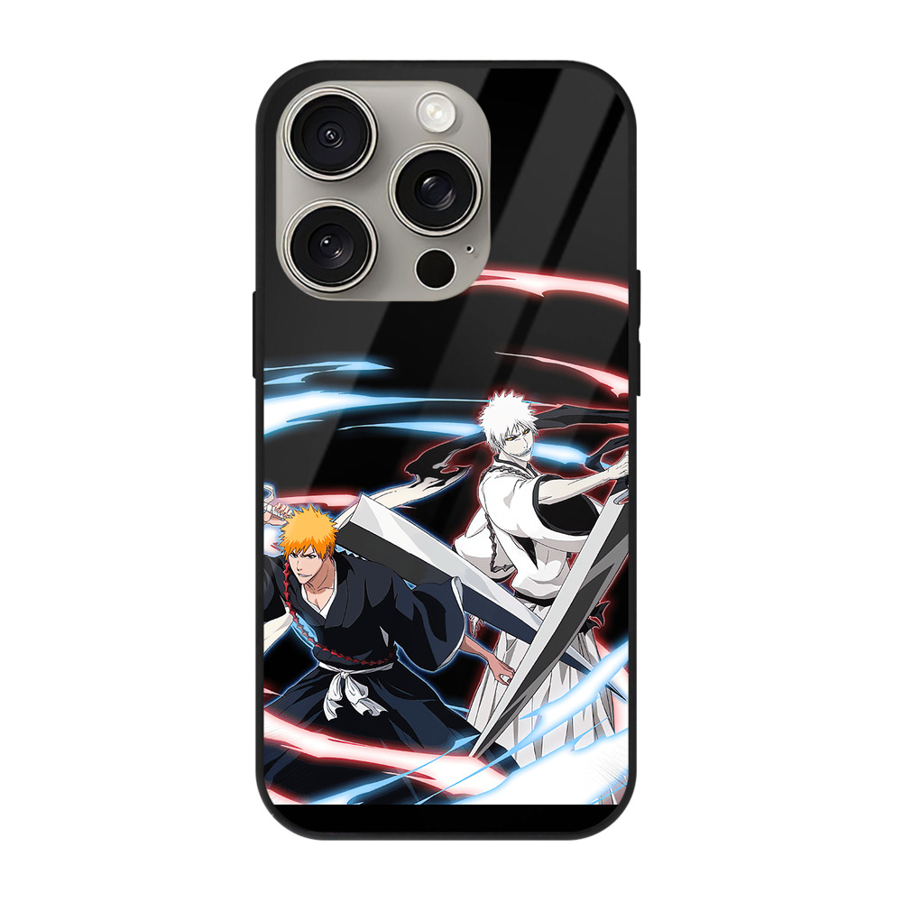 （画像用） ブリーチ 黒崎一護（くろさき いちご）BLEACH Kurosaki Ichigo 【iPhone15Pro対応】スマホケース 耐衝撃＆黄変防止 背面ガラス