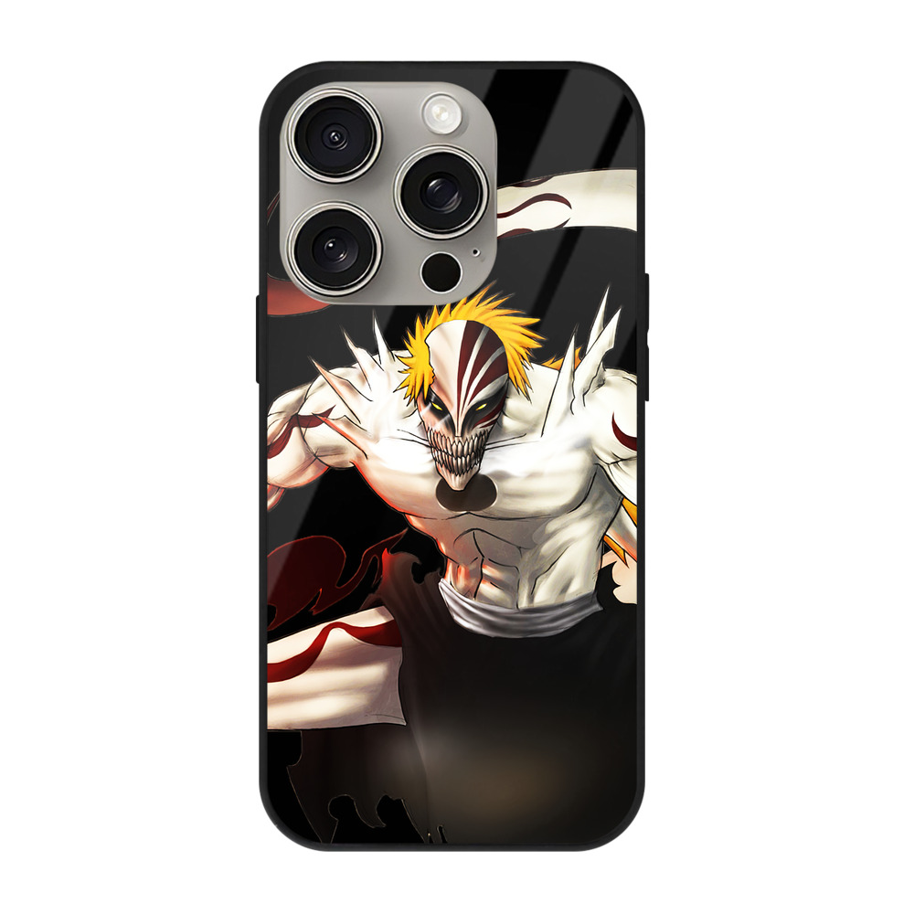 （画像用） ブリーチ 黒崎一護（くろさき いちご）BLEACH Kurosaki Ichigo 【iPhone15Pro対応】スマホケース 耐衝撃＆黄変防止 背面ガラス
