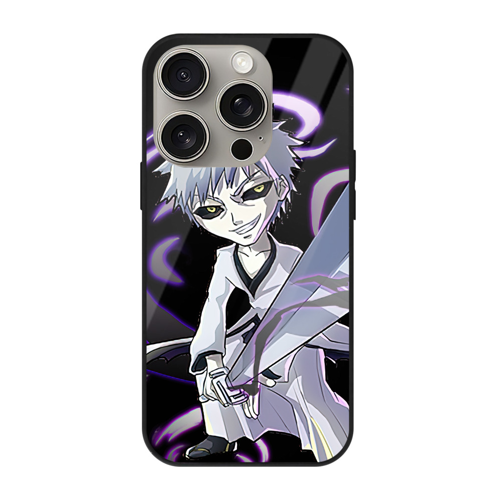 ブリーチ 黒崎一護（くろさき いちご）BLEACH Kurosaki Ichigo 【iPhone15Pro対応】スマホケース 耐衝撃＆黄変防止 背面ガラス