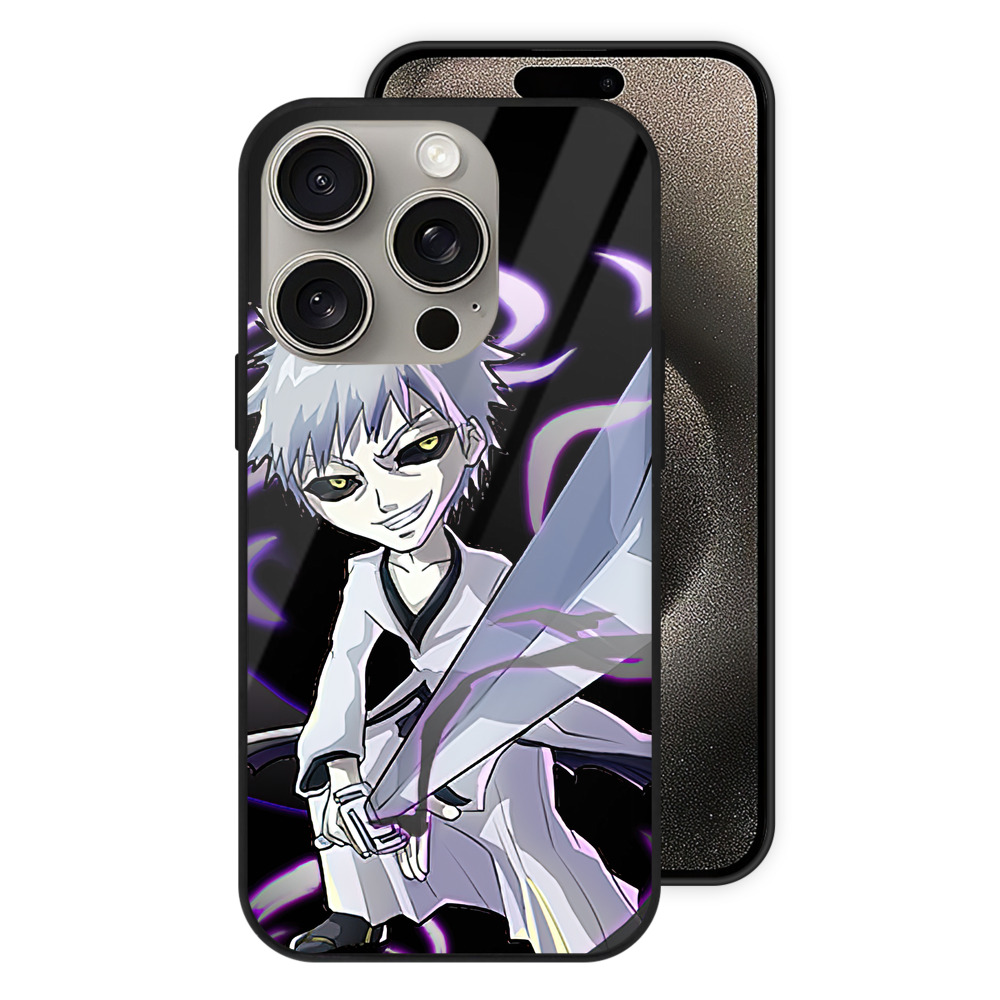 ブリーチ 黒崎一護（くろさき いちご）BLEACH Kurosaki Ichigo 【iPhone15Pro対応】スマホケース 耐衝撃＆黄変防止 背面ガラス