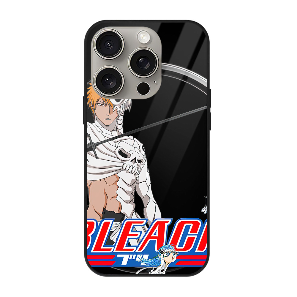 ブリーチ 黒崎一護（くろさき いちご）BLEACH Kurosaki Ichigo 【iPhone15Pro対応】スマホケース 耐衝撃＆黄変防止 背面ガラス