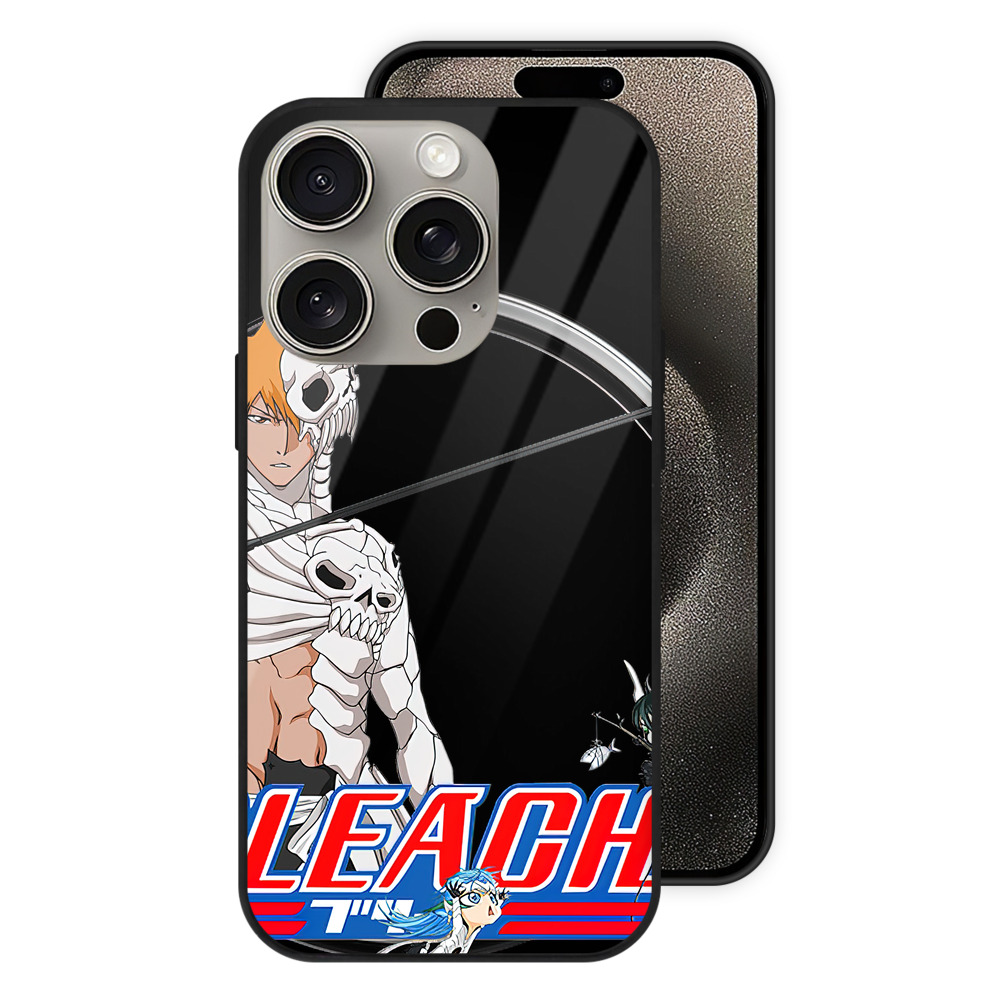 ブリーチ 黒崎一護（くろさき いちご）BLEACH Kurosaki Ichigo 【iPhone15Pro対応】スマホケース 耐衝撃＆黄変防止 背面ガラス