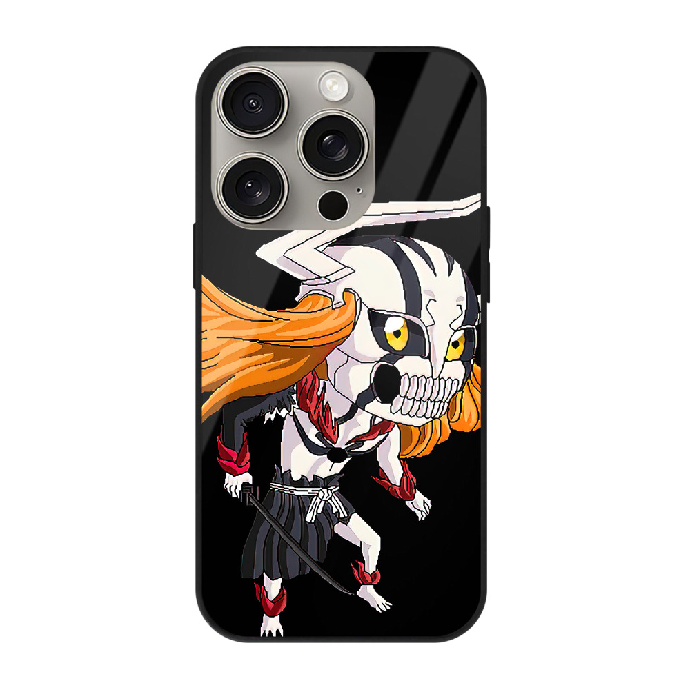 （画像用） ブリーチ 黒崎一護（くろさき いちご）BLEACH Kurosaki Ichigo 【iPhone15Pro対応】スマホケース 耐衝撃＆黄変防止 背面ガラス