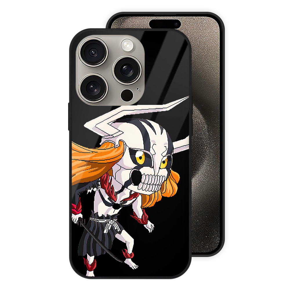 （画像用） ブリーチ 黒崎一護（くろさき いちご）BLEACH Kurosaki Ichigo 【iPhone15Pro対応】スマホケース 耐衝撃＆黄変防止 背面ガラス