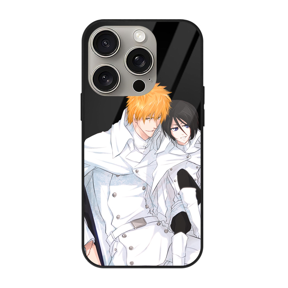 ブリーチ 黒崎一護（くろさき いちご）BLEACH Kurosaki Ichigo 【iPhone15Pro対応】スマホケース 耐衝撃＆黄変防止 背面ガラス