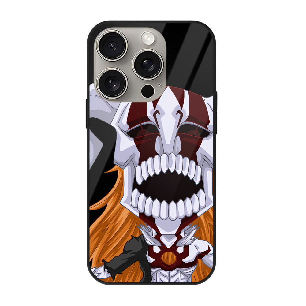 ブリーチ 黒崎一護（くろさき いちご）BLEACH Kurosaki Ichigo 【iPhone15Pro対応】スマホケース 耐衝撃＆黄変防止 背面ガラス