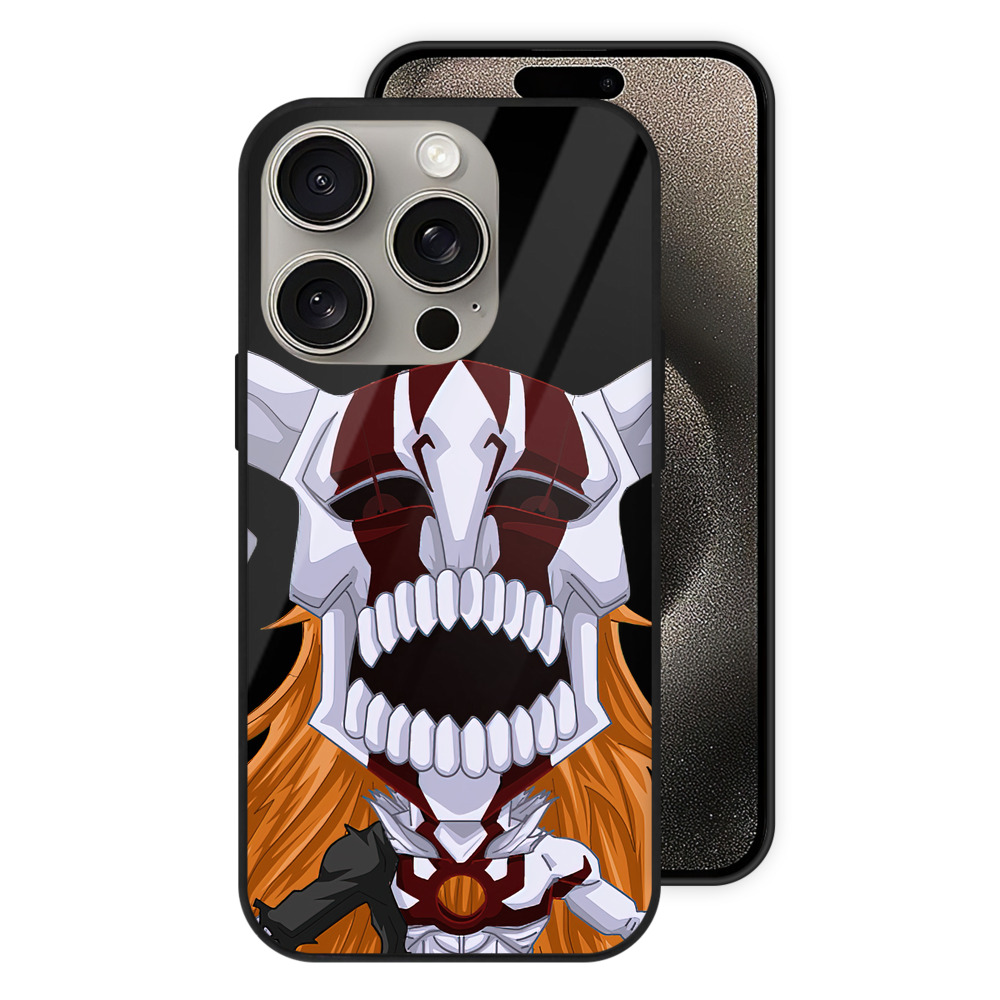 ブリーチ 黒崎一護（くろさき いちご）BLEACH Kurosaki Ichigo 【iPhone15Pro対応】スマホケース 耐衝撃＆黄変防止 背面ガラス