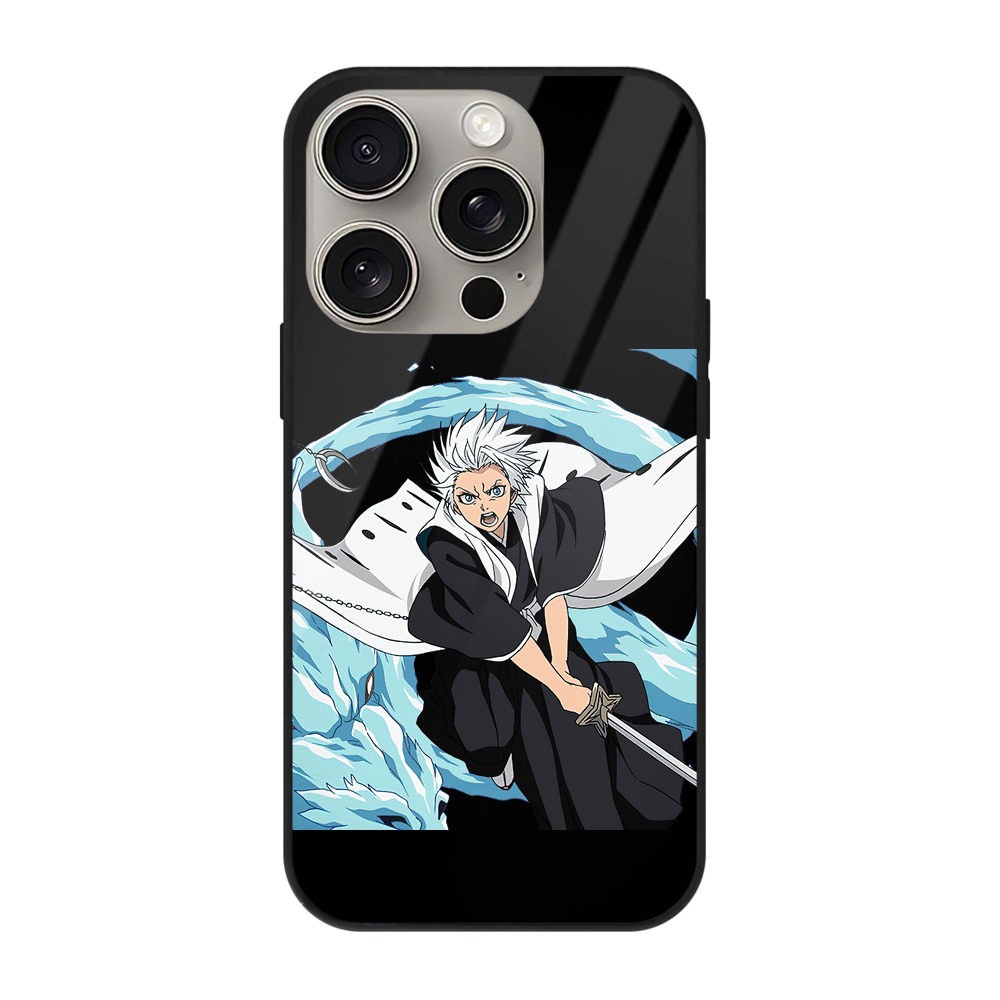 （画像用） ブリーチ 日番谷冬獅郎（ひつがや とうしろう） BLEACH Hitsugaya Toushirou 【iPhone15Pro対応】スマホケース 耐衝撃＆黄変防止 背面ガラス
