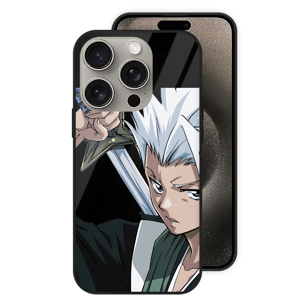 （画像用） ブリーチ 日番谷冬獅郎（ひつがや とうしろう） BLEACH Hitsugaya Toushirou 【iPhone15Pro対応】スマホケース 耐衝撃＆黄変防止 背面ガラス