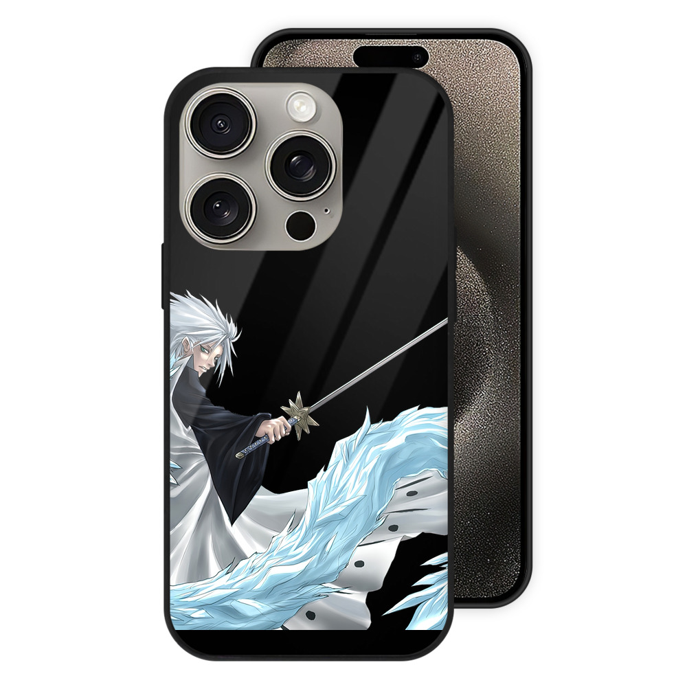 （画像用） ブリーチ 日番谷冬獅郎（ひつがや とうしろう） BLEACH Hitsugaya Toushirou 【iPhone15Pro対応】スマホケース 耐衝撃＆黄変防止 背面ガラス