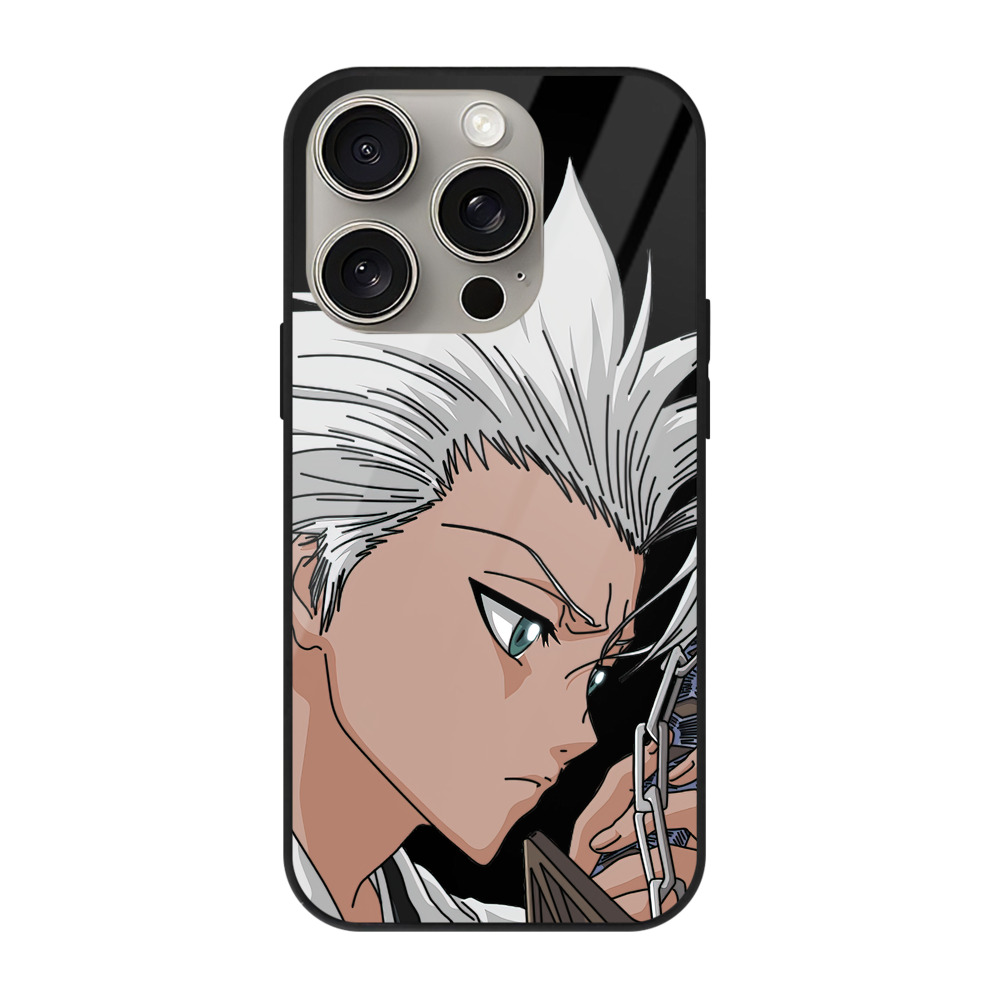 （画像用） ブリーチ 日番谷冬獅郎（ひつがや とうしろう） BLEACH Hitsugaya Toushirou 【iPhone15Pro対応】スマホケース 耐衝撃＆黄変防止 背面ガラス