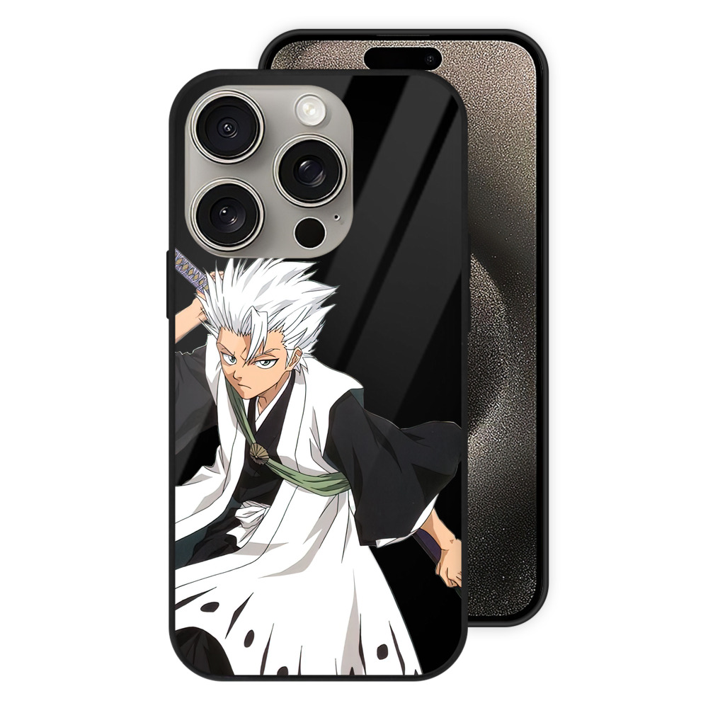 （画像用） ブリーチ 日番谷冬獅郎（ひつがや とうしろう） BLEACH Hitsugaya Toushirou 【iPhone15Pro対応】スマホケース 耐衝撃＆黄変防止 背面ガラス