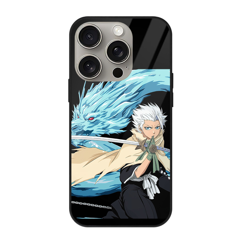 （画像用） ブリーチ 日番谷冬獅郎（ひつがや とうしろう） BLEACH Hitsugaya Toushirou 【iPhone15Pro対応】スマホケース 耐衝撃＆黄変防止 背面ガラス