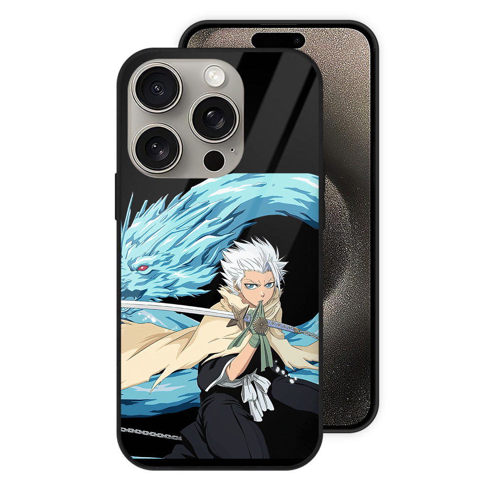 （画像用） ブリーチ 日番谷冬獅郎（ひつがや とうしろう） BLEACH Hitsugaya Toushirou 【iPhone15Pro対応】スマホケース 耐衝撃＆黄変防止 背面ガラス