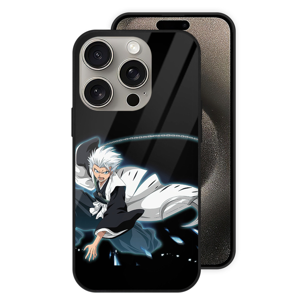 （画像用） ブリーチ 日番谷冬獅郎（ひつがや とうしろう） BLEACH Hitsugaya Toushirou 【iPhone15Pro対応】スマホケース 耐衝撃＆黄変防止 背面ガラス