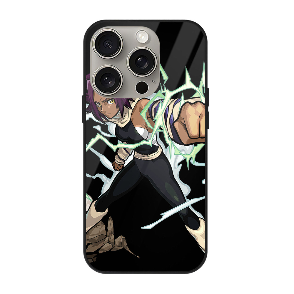 （画像用） ブリーチ 四楓院 夜一（しほういん よるいち） BLEACH Shihouin Yoruichi 【iPhone15Pro対応】スマホケース 耐衝撃＆黄変防止 背面ガラス