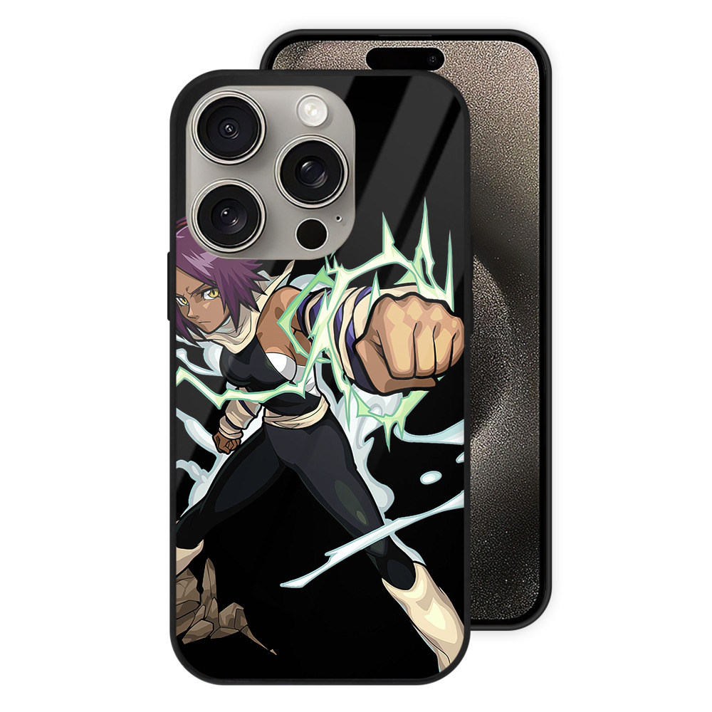 （画像用） ブリーチ 四楓院 夜一（しほういん よるいち） BLEACH Shihouin Yoruichi 【iPhone15Pro対応】スマホケース 耐衝撃＆黄変防止 背面ガラス