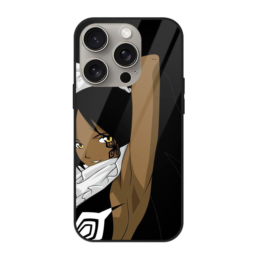 （画像用） ブリーチ 四楓院 夜一（しほういん よるいち） BLEACH Shihouin Yoruichi 【iPhone15Pro対応】スマホケース 耐衝撃＆黄変防止 背面ガラス