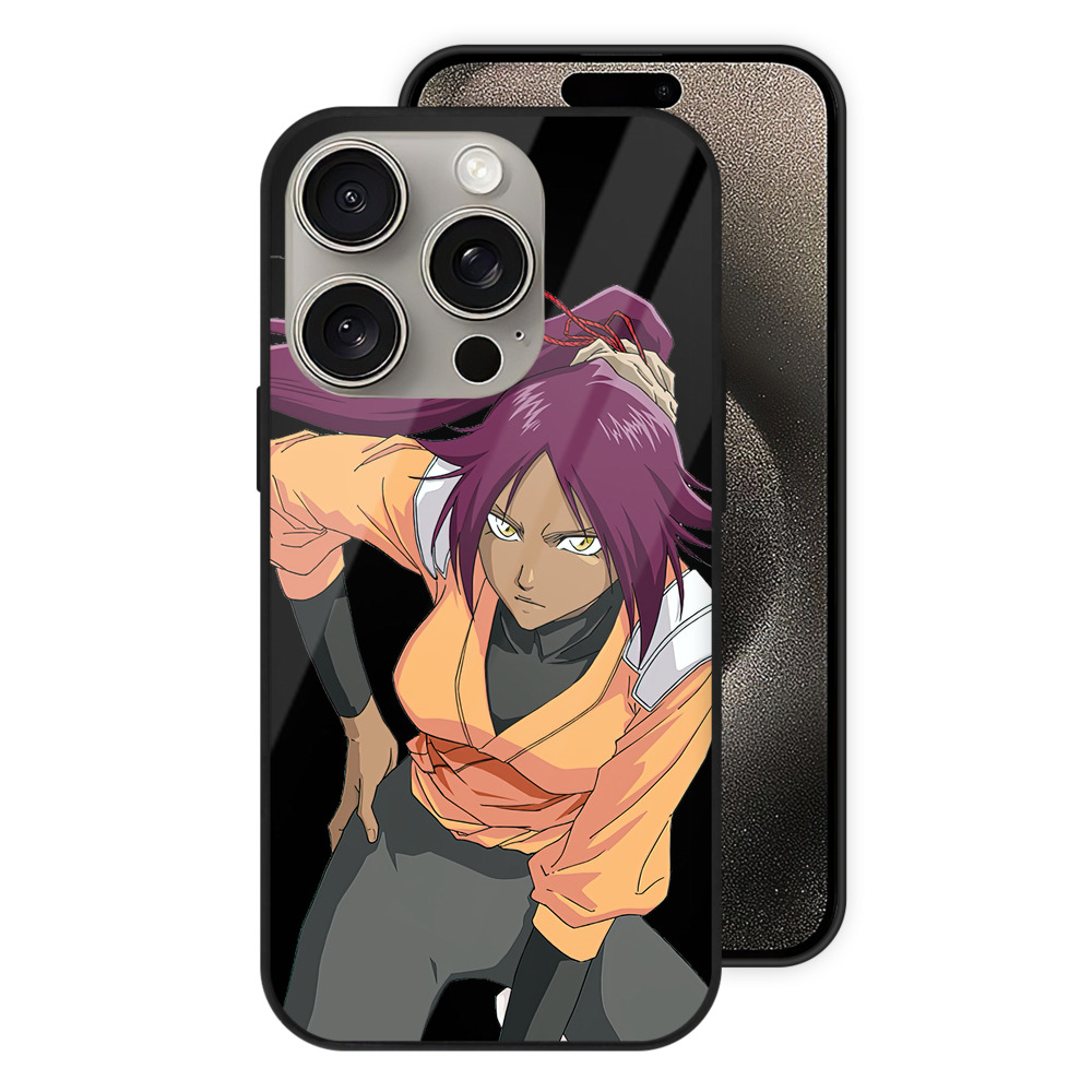 （画像用） ブリーチ 四楓院 夜一（しほういん よるいち） BLEACH Shihouin Yoruichi 【iPhone15Pro対応】スマホケース 耐衝撃＆黄変防止 背面ガラス