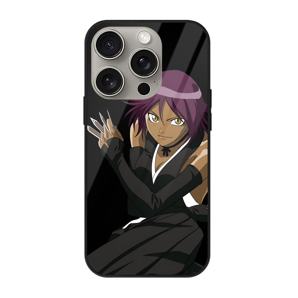 （画像用） ブリーチ 四楓院 夜一（しほういん よるいち） BLEACH Shihouin Yoruichi 【iPhone15Pro対応】スマホケース 耐衝撃＆黄変防止 背面ガラス