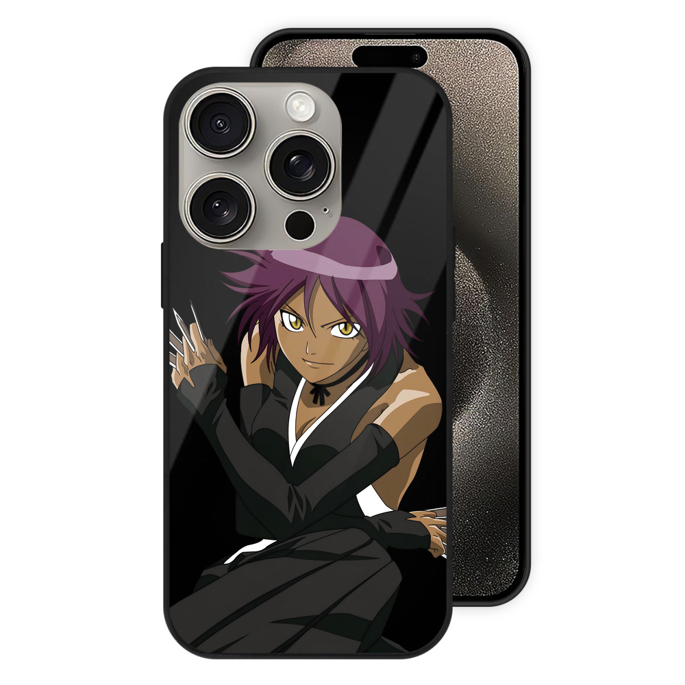 （画像用） ブリーチ 四楓院 夜一（しほういん よるいち） BLEACH Shihouin Yoruichi 【iPhone15Pro対応】スマホケース 耐衝撃＆黄変防止 背面ガラス