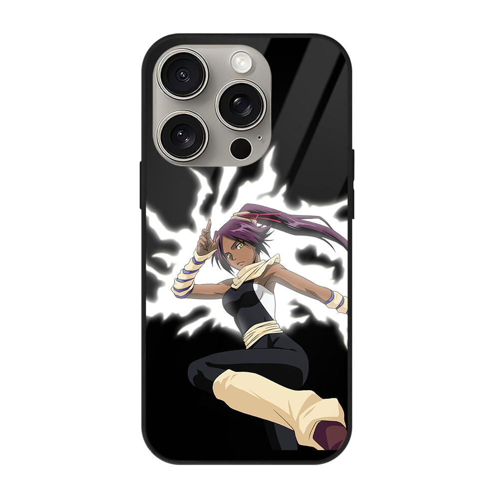 （画像用） ブリーチ 四楓院 夜一（しほういん よるいち） BLEACH Shihouin Yoruichi 【iPhone15Pro対応】スマホケース 耐衝撃＆黄変防止 背面ガラス