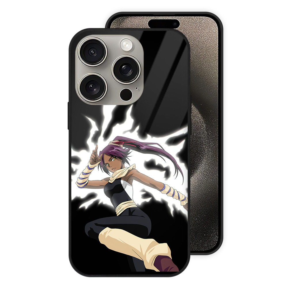 （画像用） ブリーチ 四楓院 夜一（しほういん よるいち） BLEACH Shihouin Yoruichi 【iPhone15Pro対応】スマホケース 耐衝撃＆黄変防止 背面ガラス