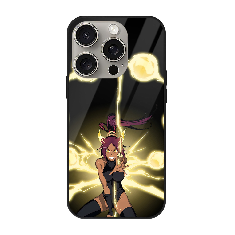（画像用） ブリーチ 四楓院 夜一（しほういん よるいち） BLEACH Shihouin Yoruichi 【iPhone15Pro対応】スマホケース 耐衝撃＆黄変防止 背面ガラス