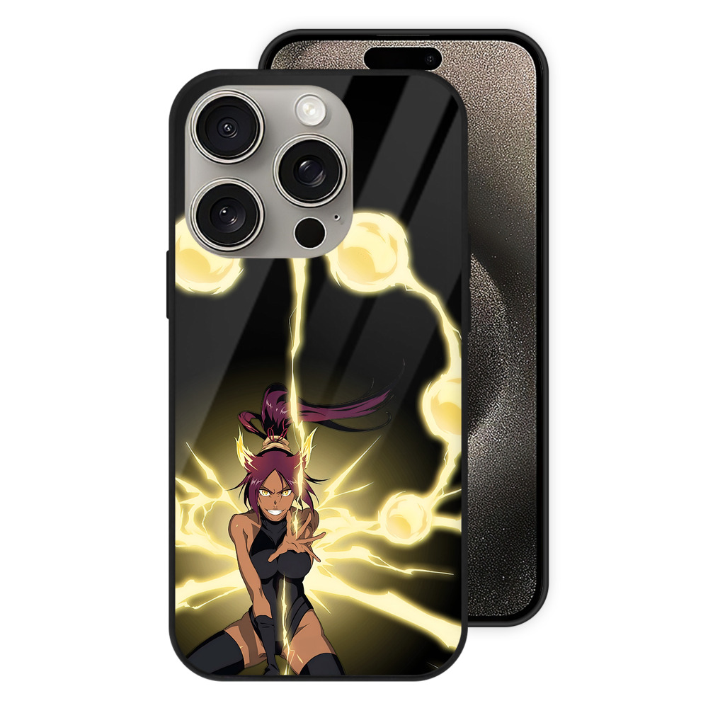（画像用） ブリーチ 四楓院 夜一（しほういん よるいち） BLEACH Shihouin Yoruichi 【iPhone15Pro対応】スマホケース 耐衝撃＆黄変防止 背面ガラス