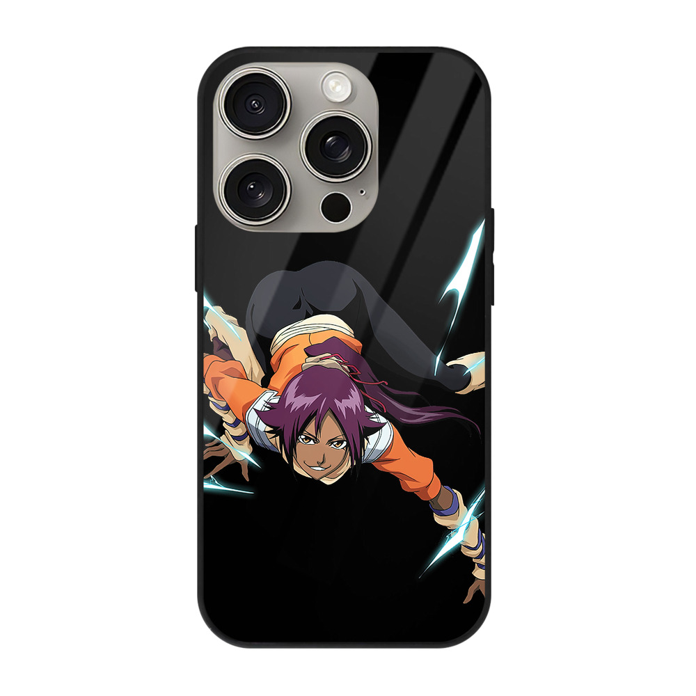 （画像用） ブリーチ 四楓院 夜一（しほういん よるいち） BLEACH Shihouin Yoruichi 【iPhone15Pro対応】スマホケース 耐衝撃＆黄変防止 背面ガラス
