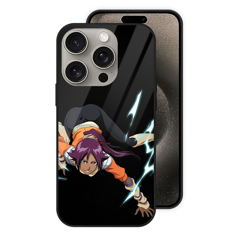 （画像用） ブリーチ 四楓院 夜一（しほういん よるいち） BLEACH Shihouin Yoruichi 【iPhone15Pro対応】スマホケース 耐衝撃＆黄変防止 背面ガラス