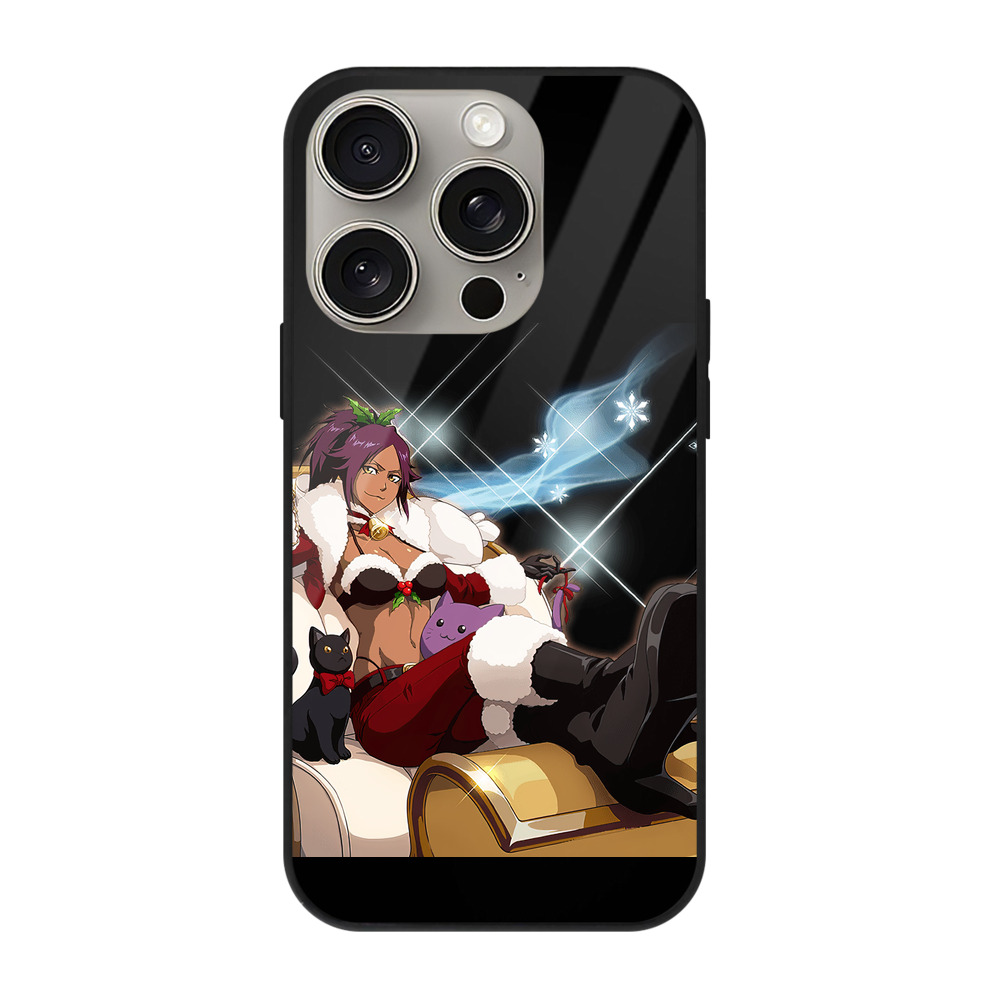 （画像用） ブリーチ 四楓院 夜一（しほういん よるいち） BLEACH Shihouin Yoruichi 【iPhone15Pro対応】スマホケース 耐衝撃＆黄変防止 背面ガラス