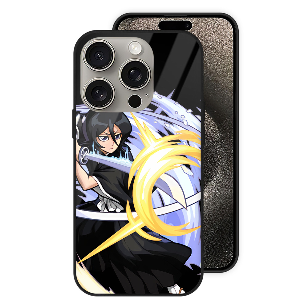 （画像用） ブリーチ 朽木ルキア BLEACH Kuchiki Rukia 【iPhone15Pro対応】スマホケース 耐衝撃＆黄変防止 背面ガラス