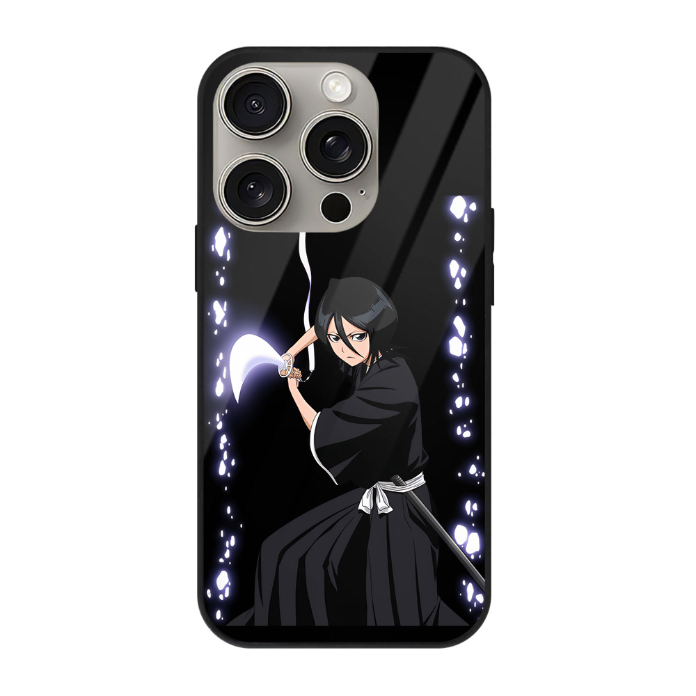 （画像用） ブリーチ 朽木ルキア BLEACH Kuchiki Rukia 【iPhone15Pro対応】スマホケース 耐衝撃＆黄変防止 背面ガラス
