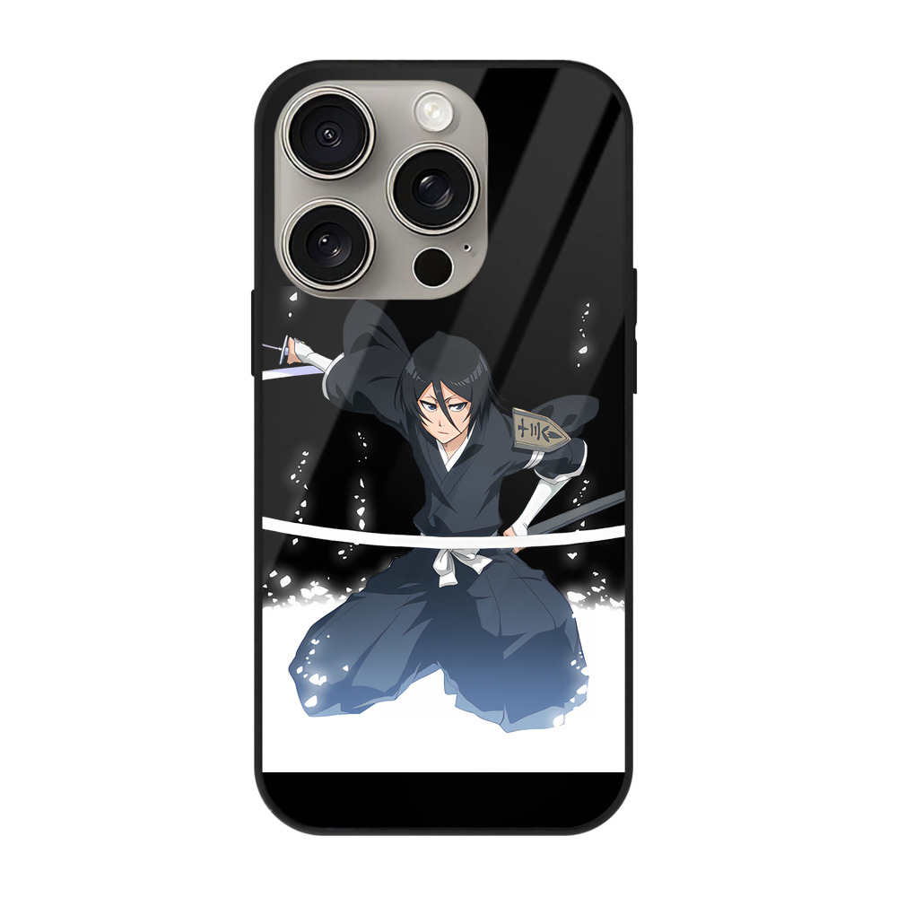 （画像用） ブリーチ 朽木ルキア BLEACH Kuchiki Rukia 【iPhone15Pro対応】スマホケース 耐衝撃＆黄変防止 背面ガラス