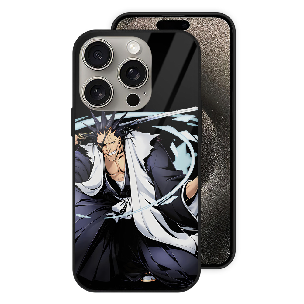 （画像用） ブリーチ ざらき けんぱち BLEACH Zaraki Kenpachi 【iPhone15Pro対応】スマホケース 耐衝撃＆黄変防止 背面ガラス