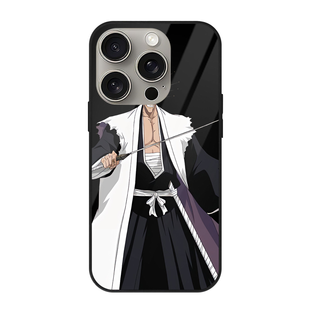 （画像用） ブリーチ ざらき けんぱち BLEACH Zaraki Kenpachi 【iPhone15Pro対応】スマホケース 耐衝撃＆黄変防止 背面ガラス